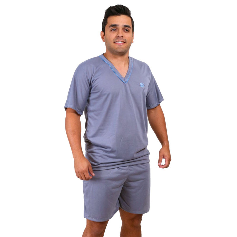 Pijama Masculino Curto Cinza