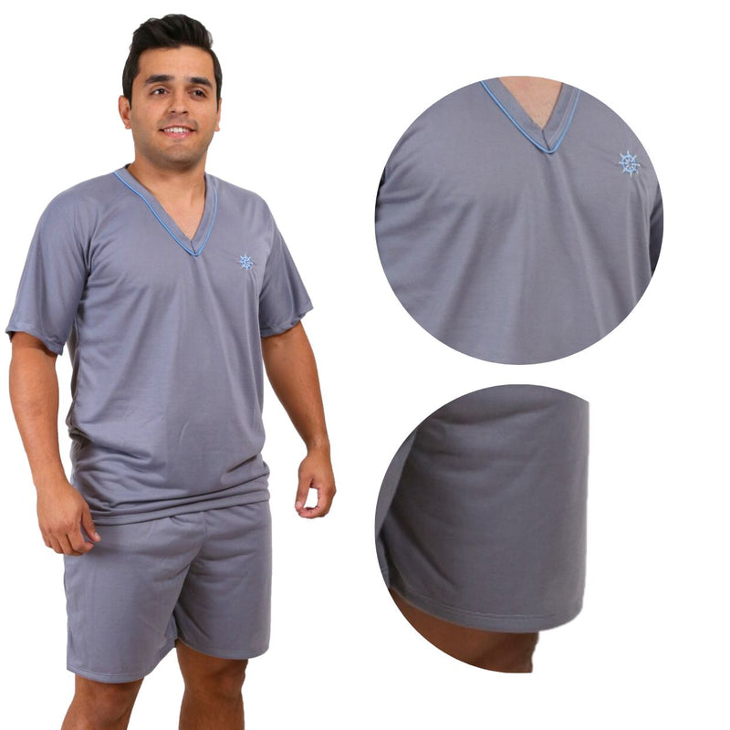 Pijama Masculino Curto Cinza