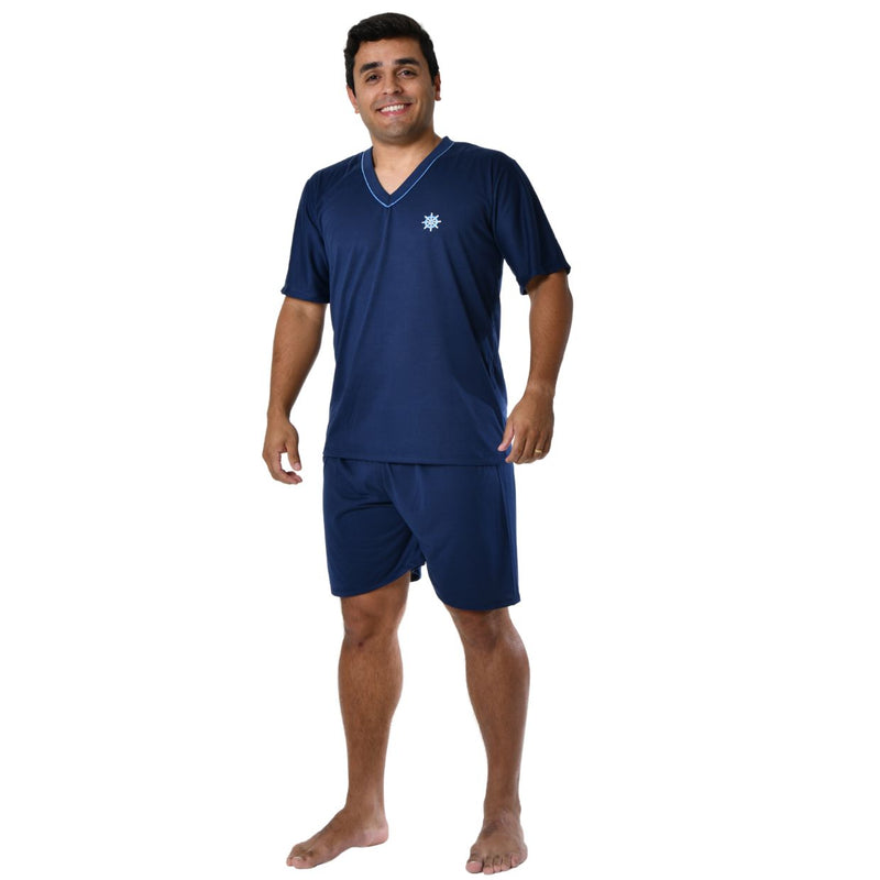 Pijama Masculino Curto Azul Escuro