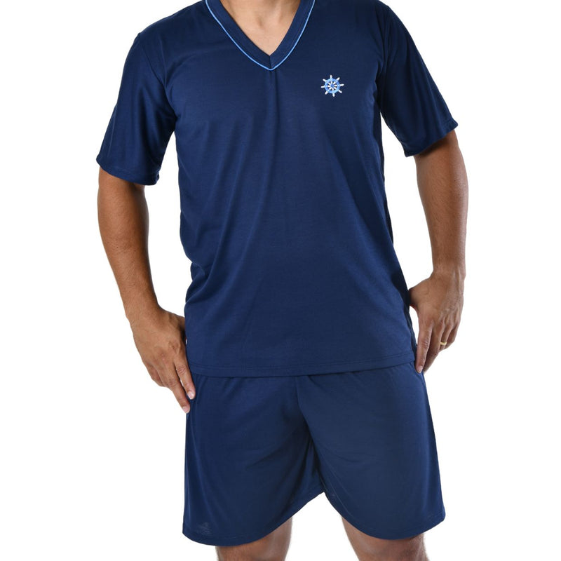 Pijama Masculino Curto Azul Escuro