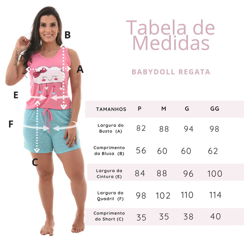 Baby Doll Camiseta Nuvem