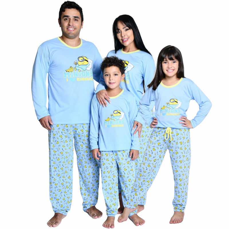 Pijama Longo Feminino Minions AZC Familia