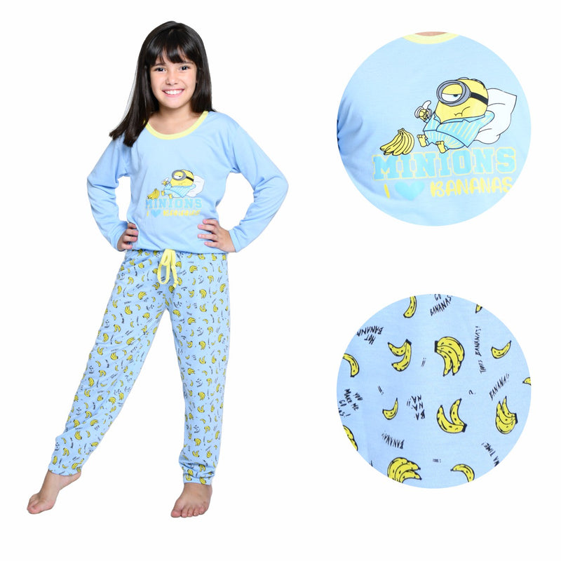 Pijama Infantil Longo Menina Minions AZC Familia