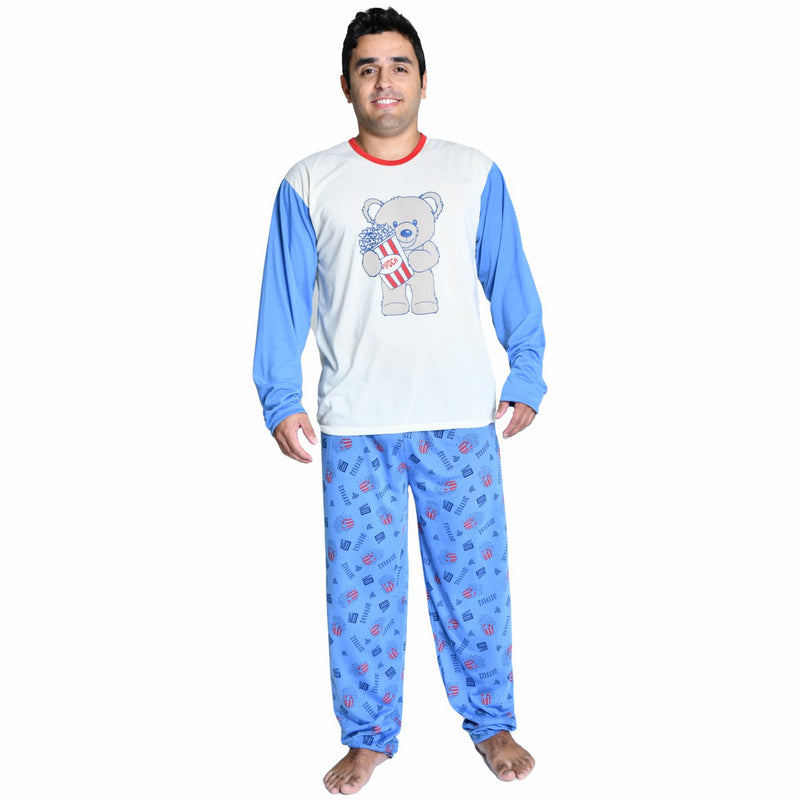 Pijama Longo Masculino Urso Netflix Familia