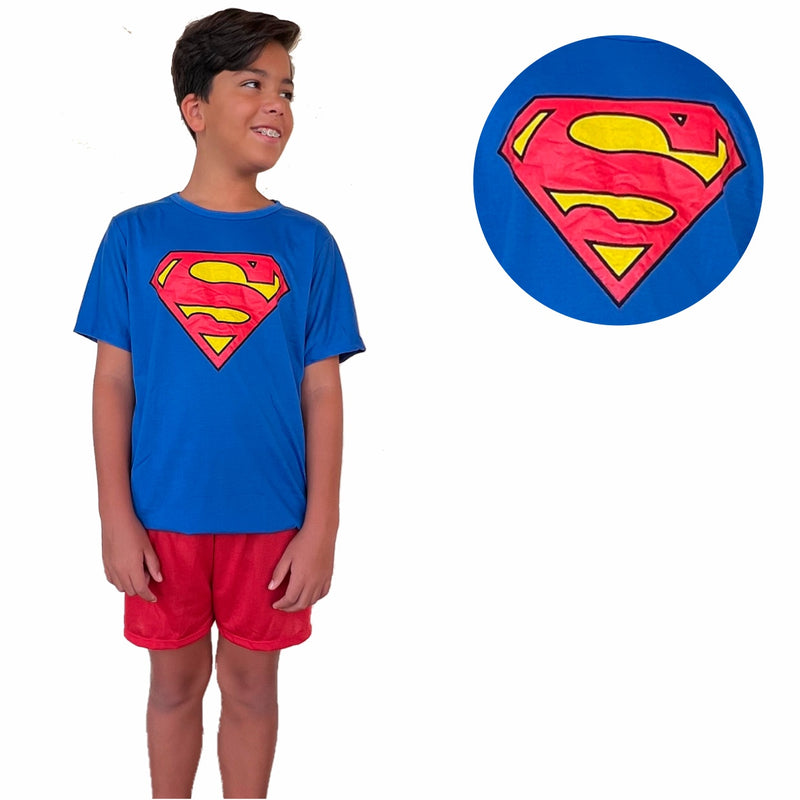 Pijama Infantil Menino Curto Verão Super Homem