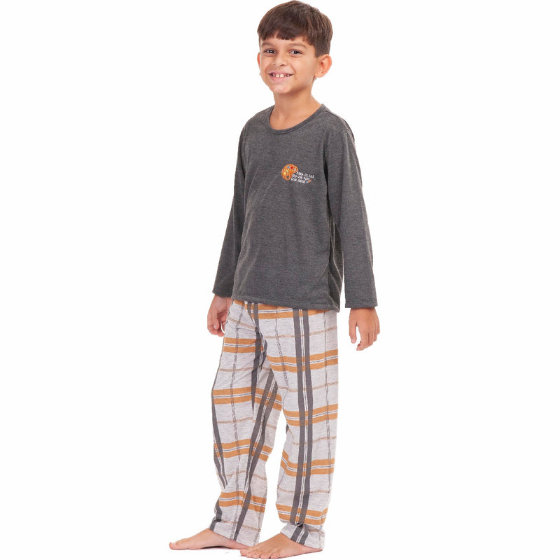 Pijama Infantil Menino Longo Arte XDZ Cinza