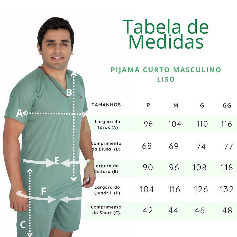 Pijama Masculino Curto Verde