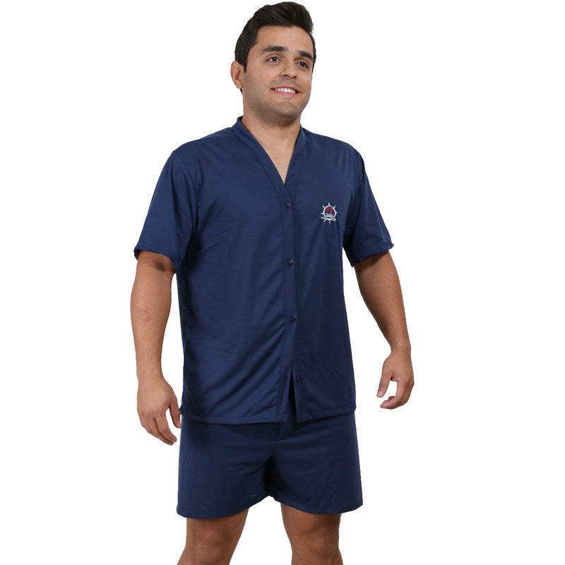 Pijama Masculino Curto Aberto Botão