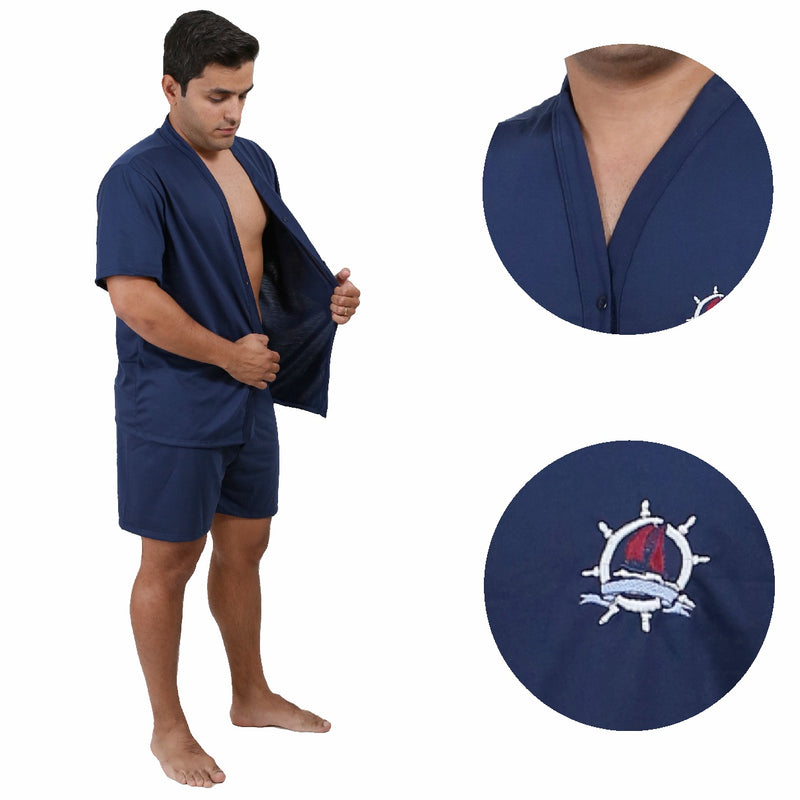 Pijama Masculino Curto Aberto Botão