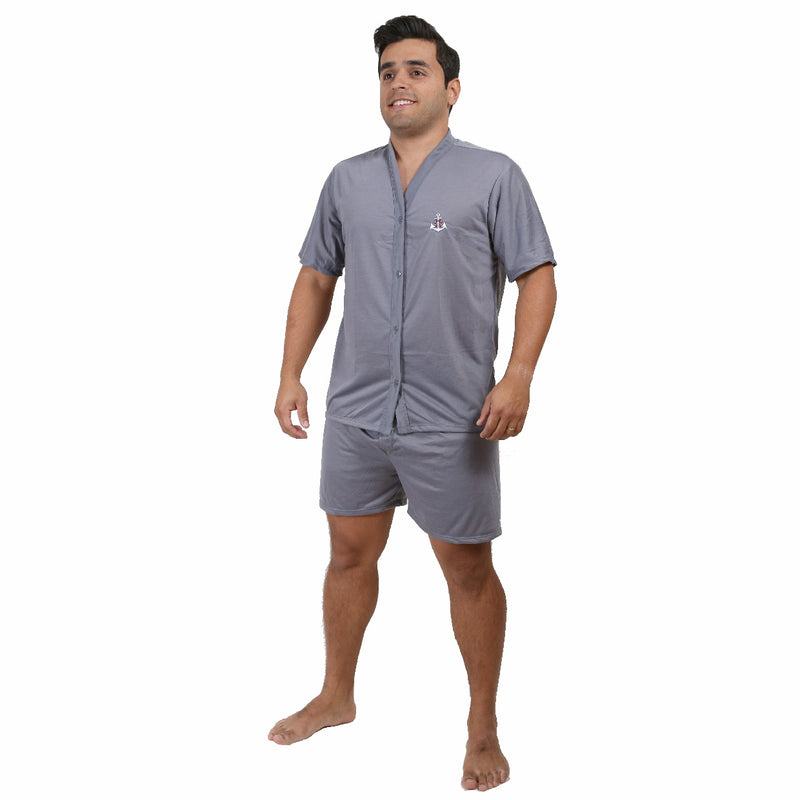 Pijama Masculino Curto Aberto Botão