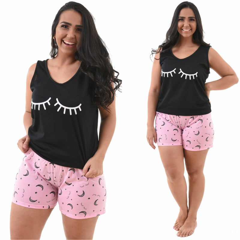 Baby Doll Camiseta Lua Noite Cilios