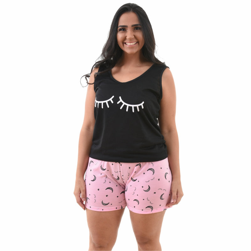 Baby Doll Camiseta Lua Noite Cilios