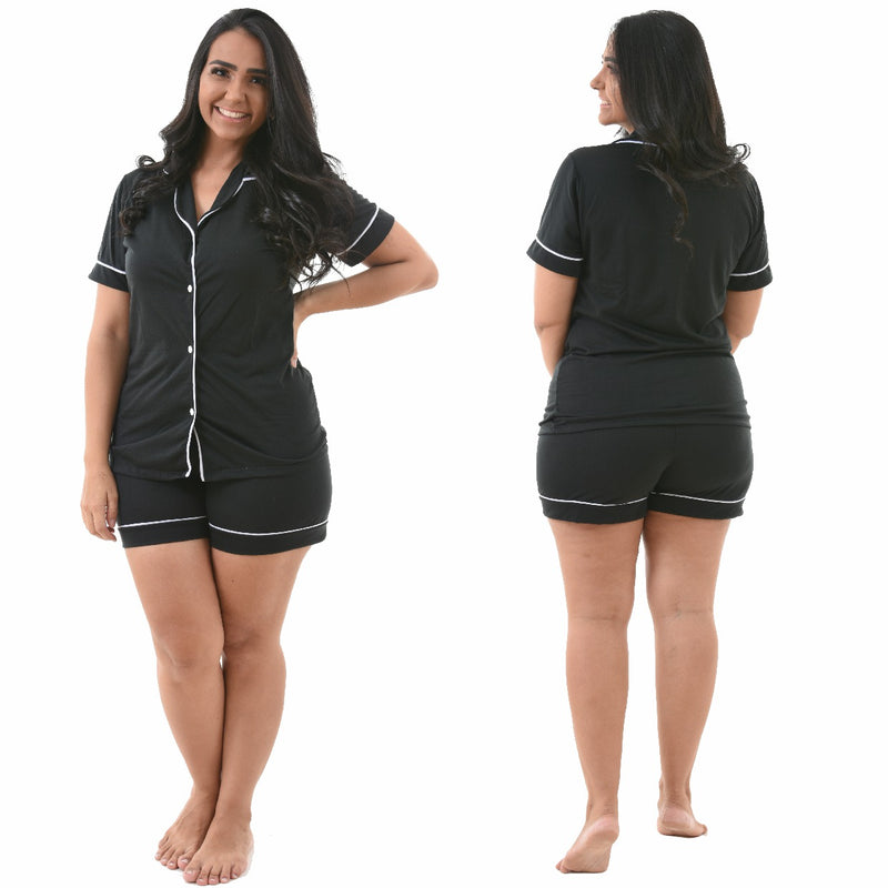 Baby Doll Americano Preto Liso