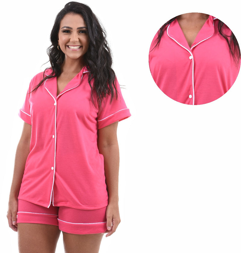 Baby Doll Americano Liso Rosa