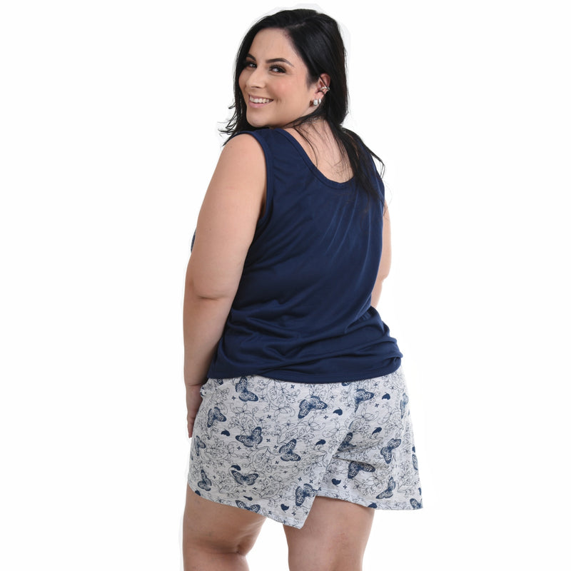 Baby Doll Camiseta Plus Size Borboleta