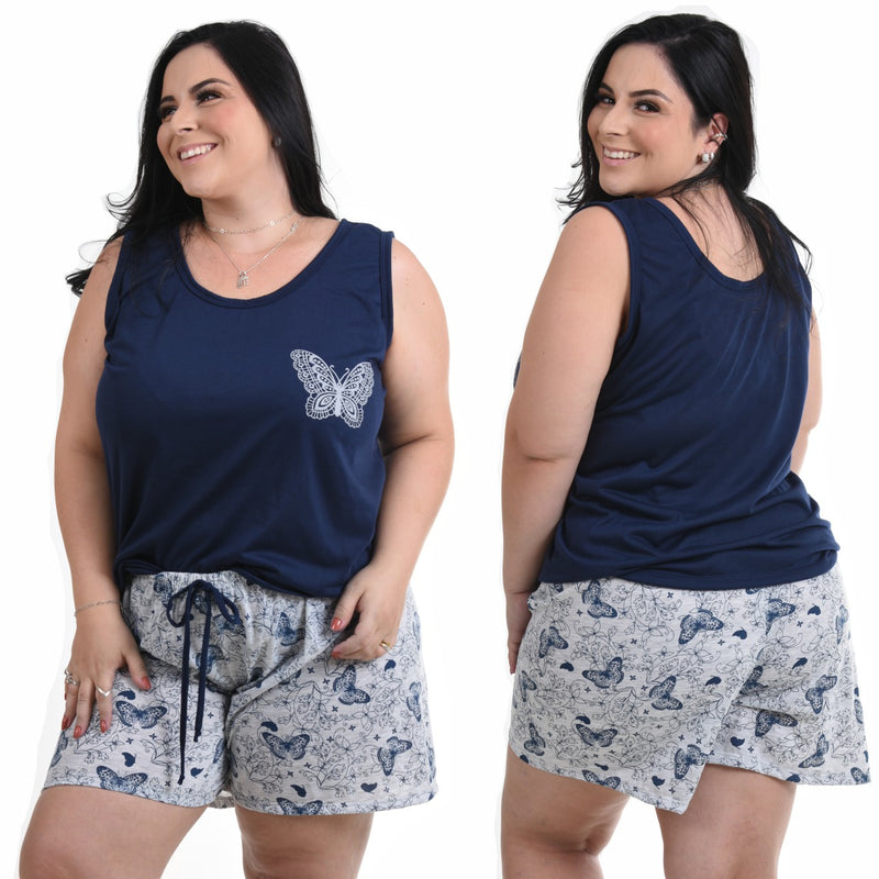 Baby Doll Camiseta Plus Size Borboleta