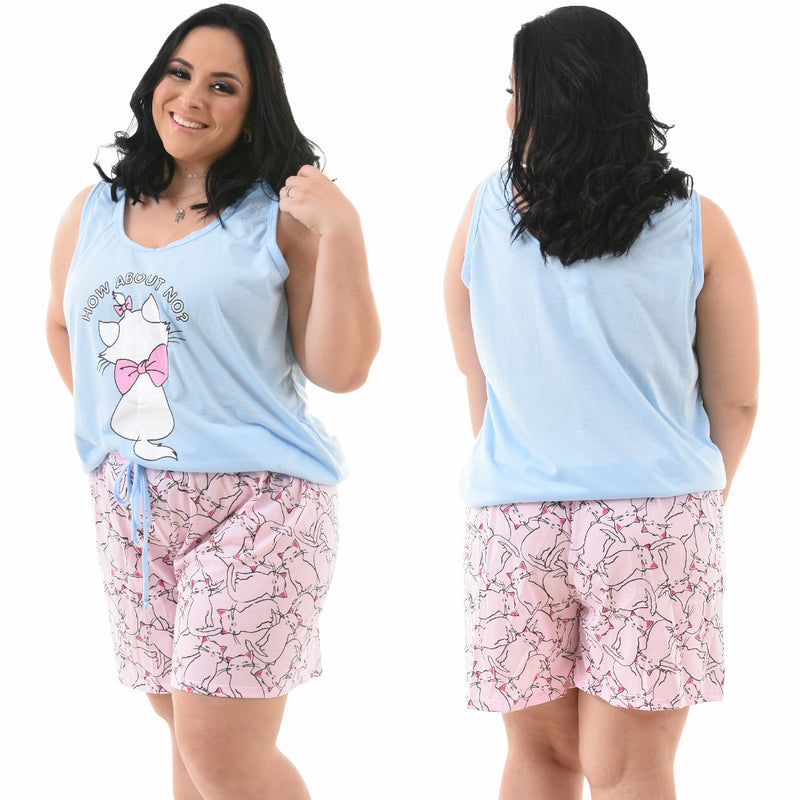 Baby Doll Camiseta Plus Size Gatinha Merry