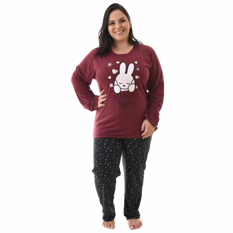 Pijama Longo Plus Size Coelhinho