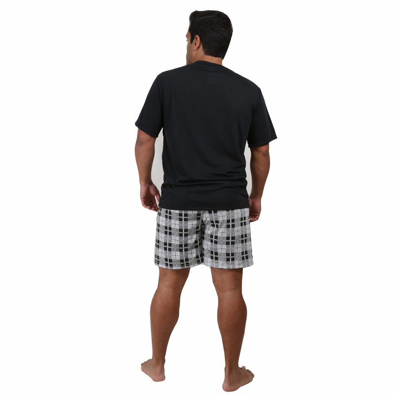 Pijama Masculino Curto Preto Relogio